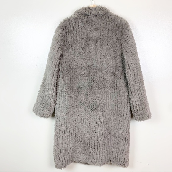 BUBISH LUXE Long Faux Fur Grey Coat Jacket US L - Picture 7 of 14